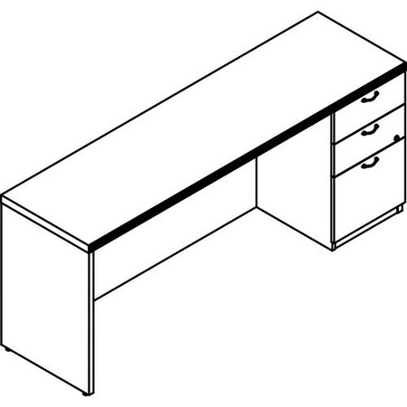 Groupe Lacasse Credenza, Right Single Ped, BBF, 72inx20inx29-1/2in, Sahara LAS72DS2072UFR
